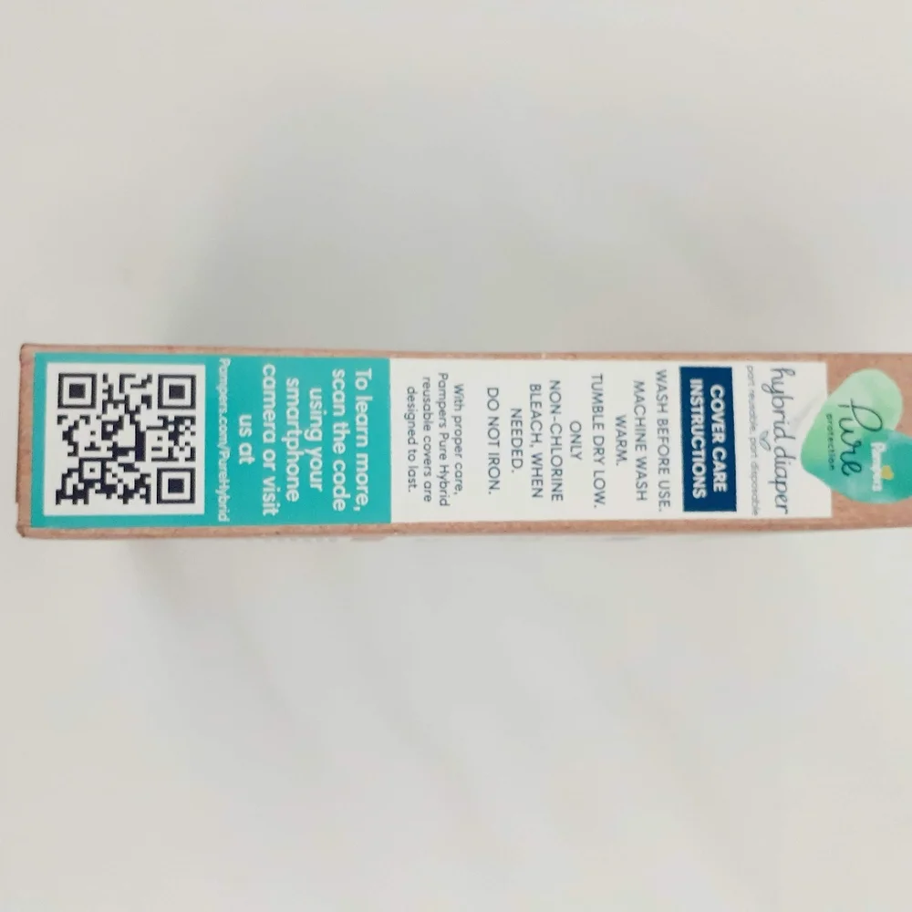 Lot of 2 Pampers Protection Pure Hybrid Diaper Reusable Cover 0-3 M